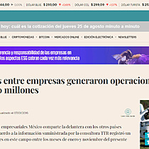 Los acuerdos entre empresas generaron operaciones por ms de u$s 35.500 millones